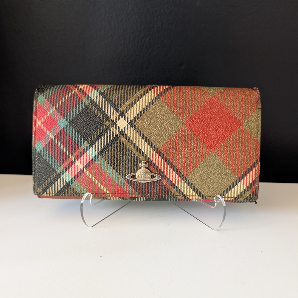 Vivienne Westwood Coated Canvas Plaid Long Wallet
